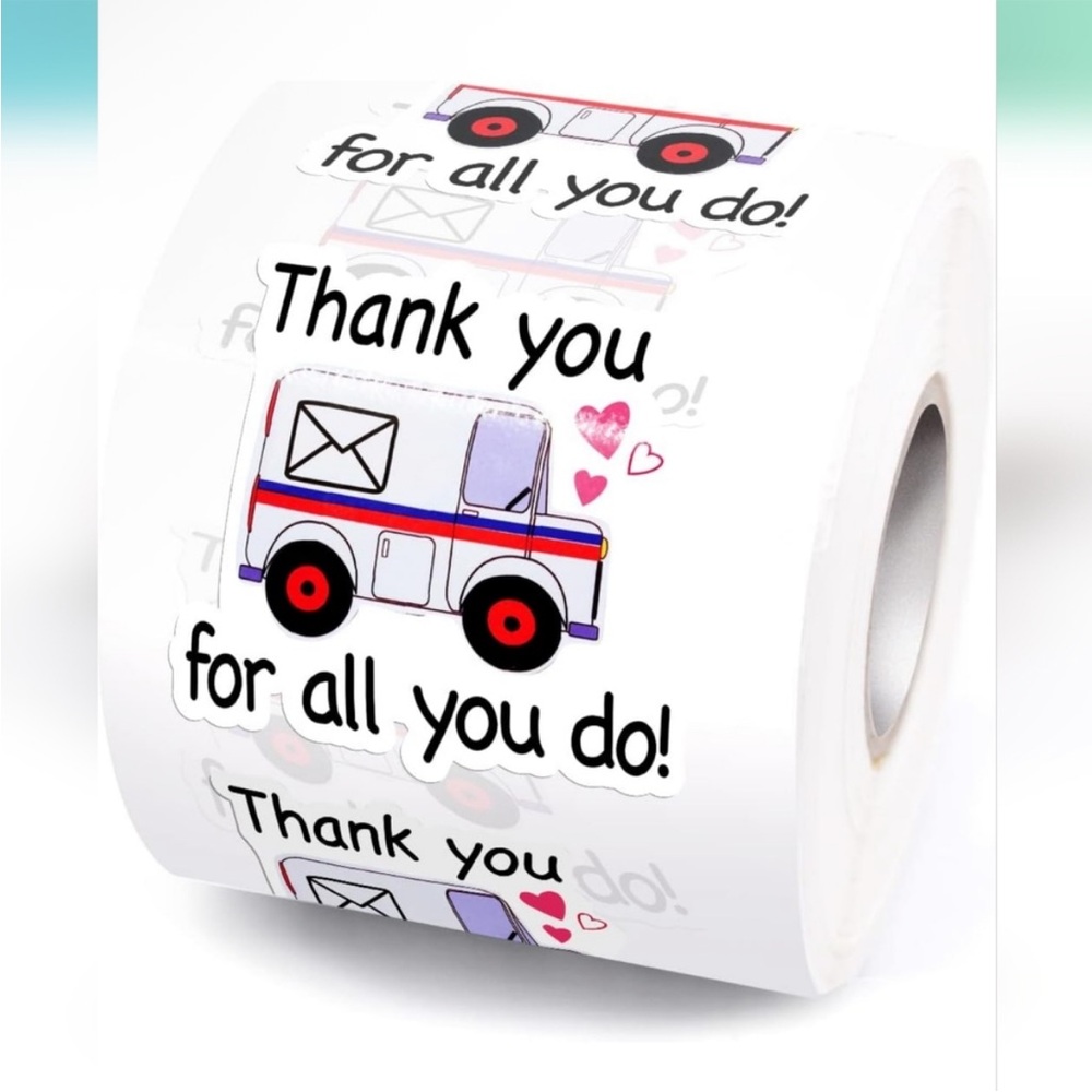 100 Thank You For All You Do! Mail Carrier Stickers - Picture 3 of 3